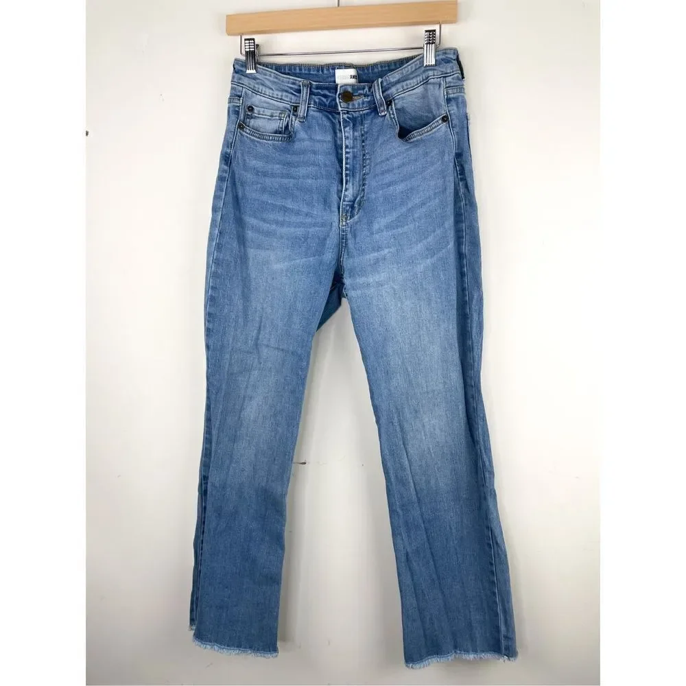 Amuse Society La Vida‎ High Waist Raw Hem Medium Wash Jeans Size 29
